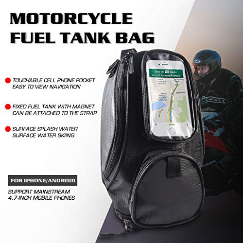 KATUR Motorcycle Gas Oil Fuel Tank Bag Universal Waterproof Oxford Fabric with Strong Magnetic Motorbike Bag Compatible with Harley Honda Yamaha Suzuki
