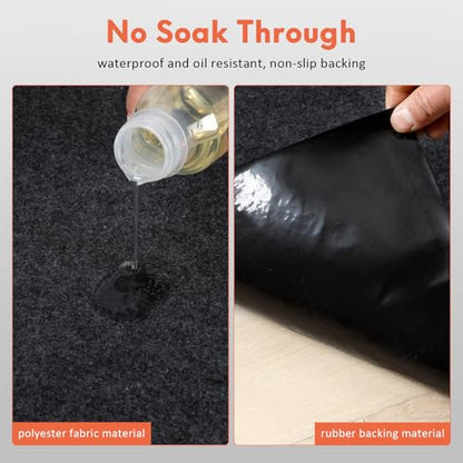 JERIA 1Pcs 17 X 7.9 Ft Oil Spill Mat for Under Car Driveway,Oil Leaks Absorbent Oil Pad,Tape Rubber Mat Garage Floor,Reusable,Waterproof Backing,Stain Resistant - size: 17' x 7.9' (1PCS)