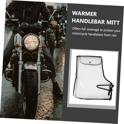 Happyyami Motorcycle Handlebar Gloves Windproof Waterproof Hand Warmer Mittens Oversized Design Easy Installation Protective Handlebar Cover for Cold Rainy Riding 15.74X11.81X1.57In
