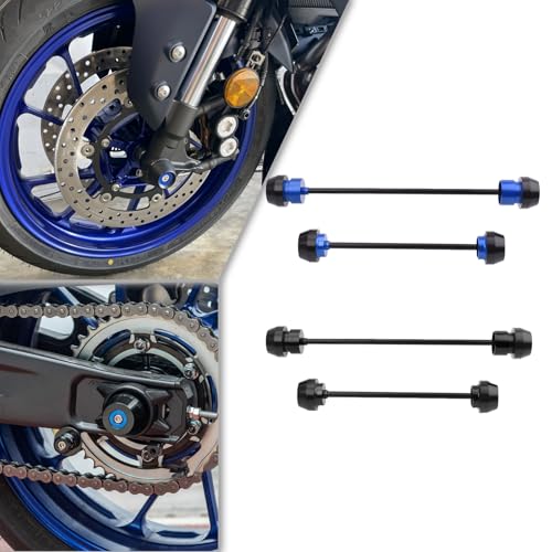 Compatible for YA&MA&HA YZF-R7 YZFR7 YZF R7 Accessories 2021-2024 Motorcycle Front Fork Wheel Frame Sliders Front and Rear Axle Sliders Rear Wheel Frame Protector (Black) - color: Black
