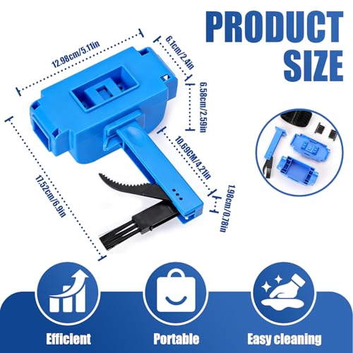 Nohumem] 5-in-1 Bike Chain Cleaner & Emergency Repair Tool Kit - Professional Bicycle Chain Scrubber, Gear Brushes, & 16-in-1 Multi-Tool - Complete Maintenance Set for Road, MTB, & E-Bikes(blue) - color: blue