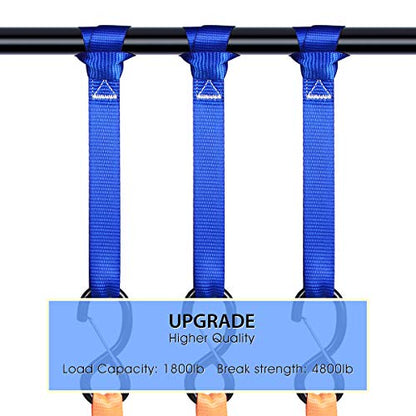 Soft Loop Tie Down Straps (8 Pack) 1800Lbs Load Capacity, 4800Lbs Breaking Strength Heavy Duty Tie Down Loops for Securing ATV UTV Motorcycles Scooters Dirt Bikes Lawn Garden Equipment - color: blue-8Pack