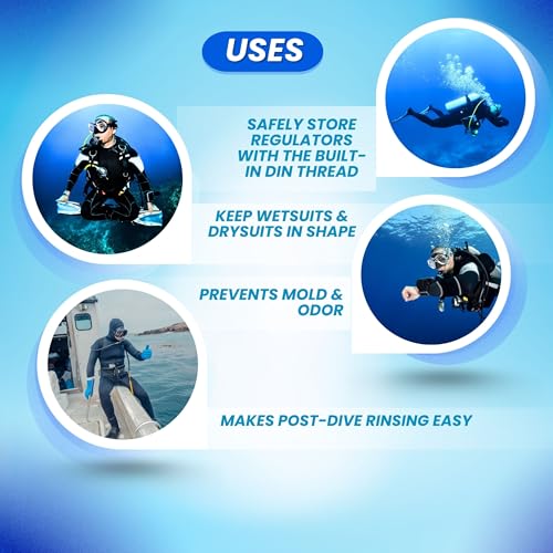 Scuba Choice Wetsuit & Drysuit Hanger – Heavy-Duty Hanger for BCD, Wetsuits & Scuba Gear Storage, Drying & Organization - color: Blue (Anti-slip)