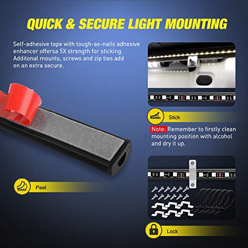 Nilight - TL-31 2PCS 60Inch RGB Truck Bed Light Strip Kit 180 LED RF Remote Control with On Off Switch Blade Fuse 2Way Splitter Extension Cable for Cargo Pickup Truck SUV RV Boat, 2 Years Warranty - color: 2Pcs 60Inch RGB Bed Strip w/Remote