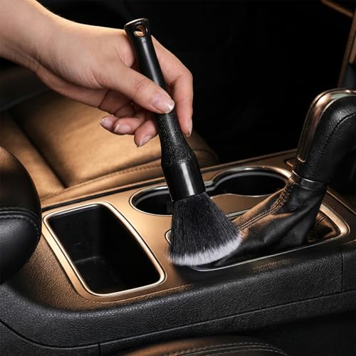 2PCS Ultra-Soft Car Detailing Brush Set, Scratch-Free Auto Interior & Exterior Cleaning Brushes with Comfortable Grip for Dashboard, Air Vents, Wheels, Leather Seats
