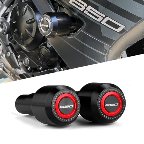 Motorcycle Frame Sliders Crash Bar Protector Compatible with K.awasaki Ninja 650 2017-2024 2025 2026 | No Cut Kits Engine Fairing Guard Falling Protection Ninja650 EX650 Accessories (red) - color: red