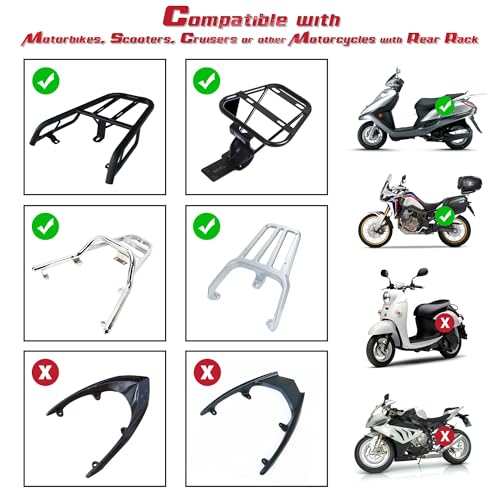 Yescom AHR 48L Motorcycle Top Case TrunkTail Box Trunk Tour Storage Box - size: 48L