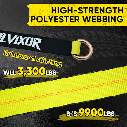 4 Pack Car Tie Down Straps for Trailers - 2" x 96" - 9900LBS Break Strength - Heavy Duty Tire Ratchet Straps with Flat Hooks for Hauling UTV, SUV, Truck, Any Cars - color: Yellow