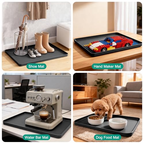 Oil Drip Mat for Under Car, 34'' x22'' Oil Spill Mat for Garage Floor, Silicone Large Oil Drip Pan, No Splatter Non-Slip Oil Catch Tray, Protect Garage Surface from Spill & Stain-Black - color: Black-02