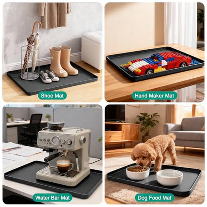 Oil Drip Mat for Under Car, 34'' x22'' Oil Spill Mat for Garage Floor, Silicone Large Oil Drip Pan, No Splatter Non-Slip Oil Catch Tray, Protect Garage Surface from Spill & Stain-Black - color: Black-02