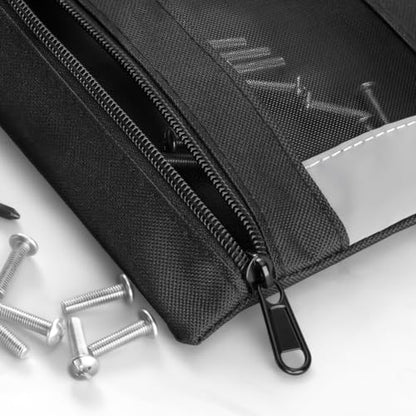 HAUTMEC 3 Pack Zipper Tool Pouch with Mesh Window, Small Tool Bags with Carabiner, Durable Oxford Utility Tool Organizer for Tools, Parts & Accessories – HT0126