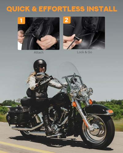 PBYMT Driver Rider Backrest Bag, Rider Backrest Organizer Bag, Driver Backrest Storage Bag Fit for Harley Touring CVO Road Glide Limited Street Glide Dyna Sportster Softail Tri Glide