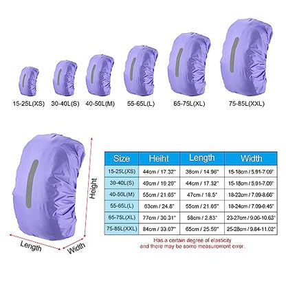 PATIKIL Waterproof Backpack Rain Cover, Non-Slip Backpack Cover with Vertical Reflective Strap Stay Dry for Hiking, Camping, Hunting - color: Purple, size: Large