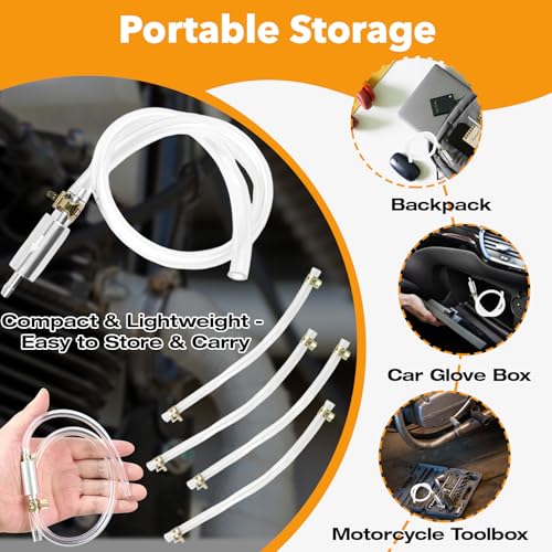 4-Pack Brake Bleeder Hose, Universal One-Way Valve Brake Bleeder Hose Kit – 6MM Air-Free Hydraulic Fluid Bleeding Tool for Hydraulic System Bleeding for Car Motorcyle Clutch
