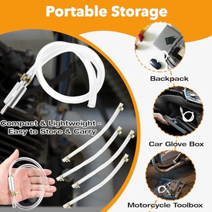 4-Pack Brake Bleeder Hose, Universal One-Way Valve Brake Bleeder Hose Kit – 6MM Air-Free Hydraulic Fluid Bleeding Tool for Hydraulic System Bleeding for Car Motorcyle Clutch