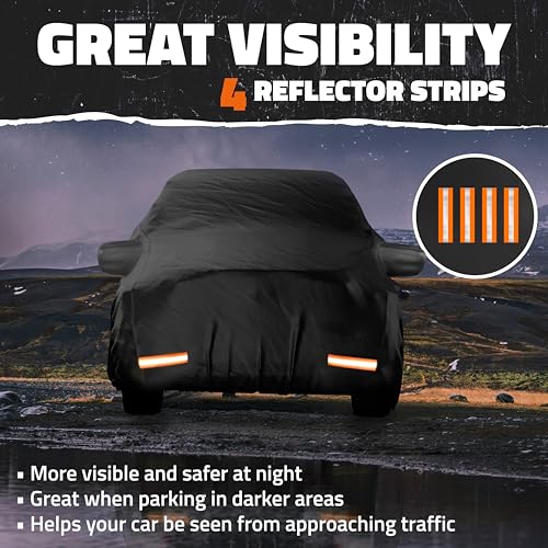 Mockins 235"x80"x77" Pickup Truck Cover Waterproof All Weather Tarp | 250G PVC + HD Cotton Car Covers for Automobiles | Universal Indoor & Outdoor Car Cover for Truck | Ford F-150 Full Exterior Covers - size: Pick Up Truck - Large - 235" x 80" x 77"