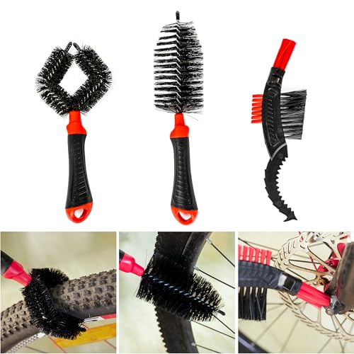 Bicycle Chain Cleaning Kit – Bike Drivetrain Cleaner Set with 4-Sided Chain Brush, Gear Cleaning Tools & Chain Scrubber for MTB, Road & City Bikes