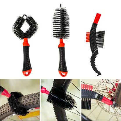 Bicycle Chain Cleaning Kit – Bike Drivetrain Cleaner Set with 4-Sided Chain Brush, Gear Cleaning Tools & Chain Scrubber for MTB, Road & City Bikes