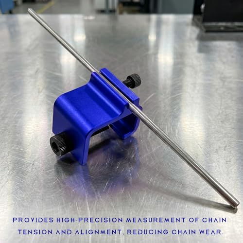 Chain Alignment Tool for Motorcycle, Professional Aluminum Alloy Sprocket Chain Adjustment Tool, Quick & Accurate Alignment Tools for ATV Scooter Dirt Bike Chains Maintenance (Blue) - color: Blue