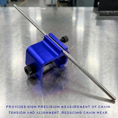 Chain Alignment Tool for Motorcycle, Professional Aluminum Alloy Sprocket Chain Adjustment Tool, Quick & Accurate Alignment Tools for ATV Scooter Dirt Bike Chains Maintenance (Blue) - color: Blue