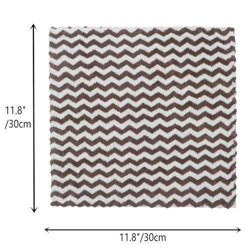 Microfiber Cleaning Cloth, 10 Pack Microfiber Rags,12inx12in, Brown | Lint Free Dish Cleaning Cloths, Fast Drying Dish Rags For Cleaning, Absorbent Washcloths - color: Brown