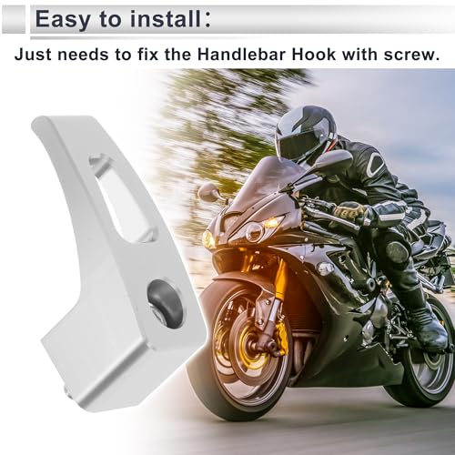 Universal Motorcycle Hanging Hook Rectangular Slot Motorcycle Helmet Luggage Bag Holder Hanger for Scooters Bicycles Silver Tone 61mm Length