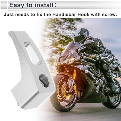Universal Motorcycle Hanging Hook Rectangular Slot Motorcycle Helmet Luggage Bag Holder Hanger for Scooters Bicycles Silver Tone 61mm Length