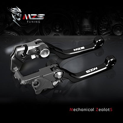 MZS Dirt Bike Clutch Brake Levers, 2014-2026 Pivot Adjustable Lever CNC Black Accessories Compatible with 125 150 200 250 350 450 500 SX SXF EXC EXCF XC XCF XCFW TC FX TE FE TX FX MC EX - color: Black, size: 125/150/200/250/350/450/500 Models