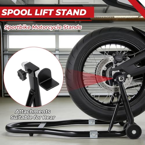 Motorcycle Rear Paddock Stand L-Shape Lift Attachment, Heavy-Duty Swingarm Spool Adapter for Sport Bike Rear Wheel Lift Stands