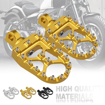 PUCKY CNC Wide Foot Pegs 360° Roating MX Chopper Bobber Style for harley Dyna Sportster Fatboy Iron 883 (金色)