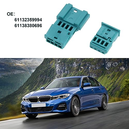 ECSiNG 4Pcs Male & Female Wire Harness Connector 61132359994 61138380696 Compatible with BMW Socket Housing Repair Kit Waterproof Electronic Connector Wire Harness