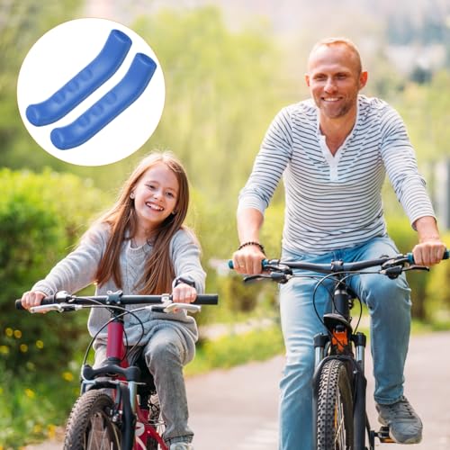 HARFINGTON 3 Pairs Bike Brake Lever Cover Silicone Brake Lever Grip Protector Anti-Slip Brake Handle Protection Covers Sleeve for Mountain Road Bike Cycling, Blue - color: Blue
