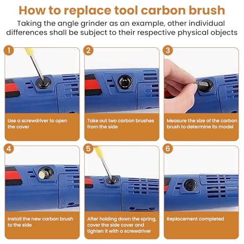 72Pcs Electric Motor Carbon Brushes Set, 24 Different Sizes Replacement Repair Kit for Various Electric Tools and Motors