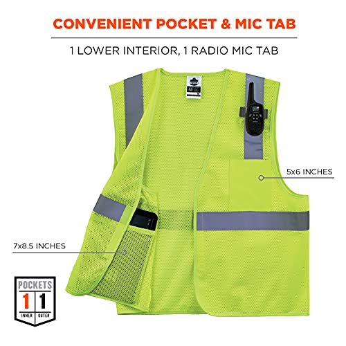 Ergodyne GloWear Economy High Visibility Reflective Safety Vest, Hook & Loop Closure - color: Lime, size: Large-X-Large