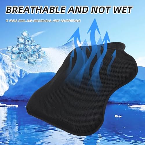 Motorcycle Gel Seat Cushion Breathable 3D Honeycomb Seat Pad Compatible with Harley Davidson Pan America 1250 1250S PA1250 S Motorcycle Accessories for Long Rides, Hot Weather Use