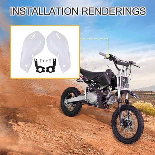 GOOFIT 7/8" Handlebar Hand Brush Guards Protector Handguards Assy Replacement for Motocross Motorcycle Off-road Pit Dirt Bike ATV White - color: White