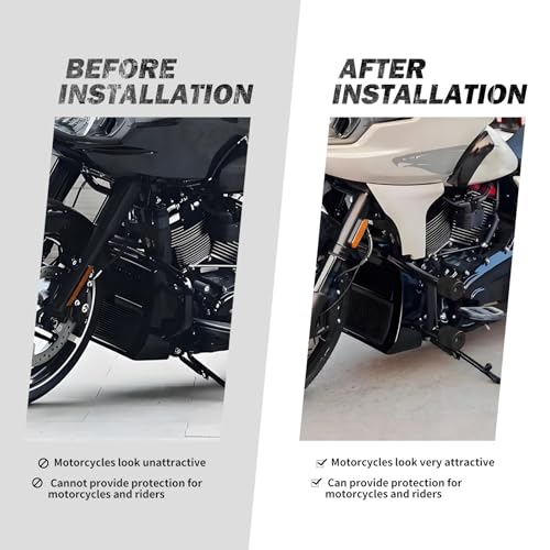 Engine Guard Flat-Out Bar Fit for Harley Touring Street Glide Road Glide Road King Electra Glide Ultra (F- Engine Guard for 14-23 Touring) - size: F- Engine Guard For 14-23 Touring