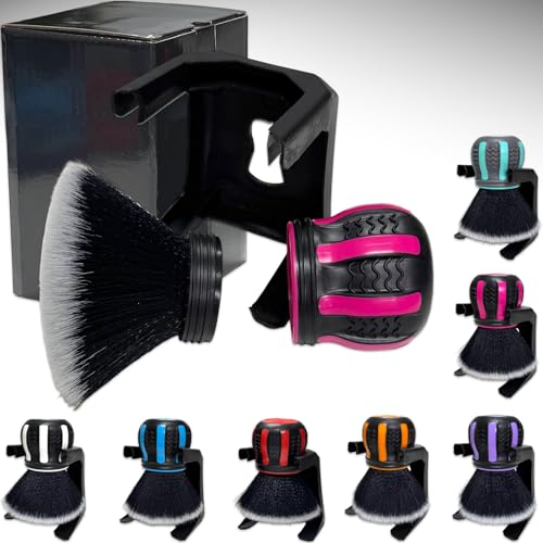 Ultra Soft Detailing Brush, Handle XL Brush - Ultra Soft Bristles, Multi-Color Handles, Removable Brush Heads, with Storage Rack, Covers Large Area Inside or Outside Vehicles(Pink) - color: Pink