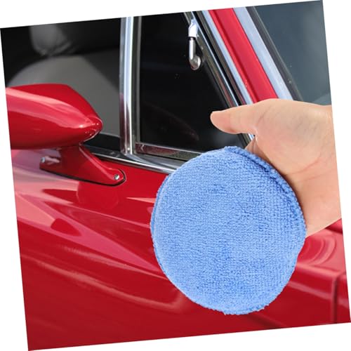 4pcs Car Wax Applicator Pads Round Microfiber Cleaning Buffing Sponges for Polishing Vehicles Lightweight Versatile Scratch Maintenance for Cars Motorcycles and