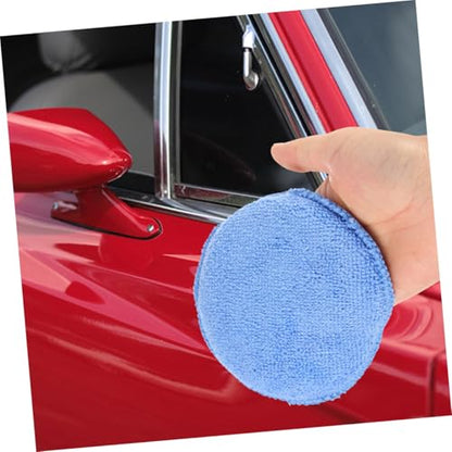 4pcs Car Wax Applicator Pads Round Microfiber Cleaning Buffing Sponges for Polishing Vehicles Lightweight Versatile Scratch Maintenance for Cars Motorcycles and