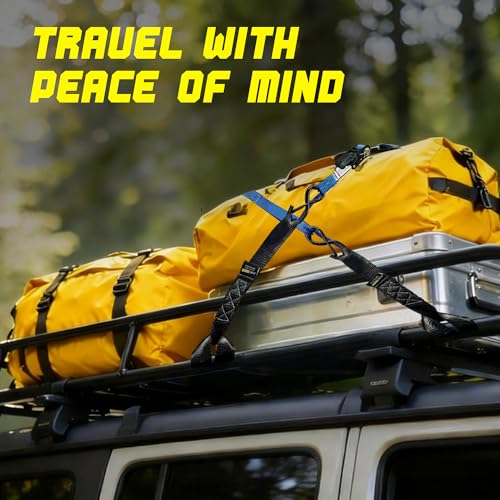 Soft Loop Tie Down Straps - 1.6'' x 17'' (4 Pack), 10000 Lbs Breaking Strength, Heavy Duty with Soft Loop Ends for Securing ATV, UTV, Motorcycles, Scooters, Dirt Bikes, Lawn Garden Equipment - color: Black