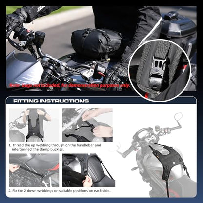 Rhinowalk Motorcycle Tank/Saddle Mount Base for Fuel Tank Bag/Saddle Bag/Tail Bag/Seat Bag/Walkie Talkie Motorcycle Accessory