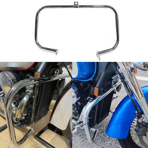 MZS Motorcycle Engine Guard Crash Bar Compatible with Shadow 750 VT750C 2004-2024 / Shadow Phantom 2010-2024 / VT750 Spirit 2007-2014, 1.25" Highway Bar Frame Falling Chrome Protector Chrom
