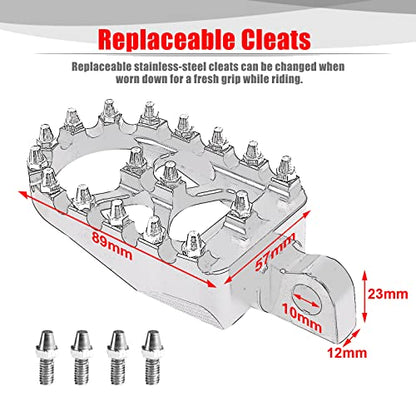Goldfire Offroad Wide Motorcycle Fat Foot Pegs Pedals, 360° Roating Foot Pedals Footpegs Rests Suit for Harley Dyna Sportster Bobber (Chrome) - color: Chrome