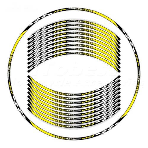 CBR 17 inch Wheel Rim Stickers Decals Tape Compatible with CBR1000RR-R 2004-2025 Motorcycle Reflective Rim Tapes Sticker Stripe (Yellow) - color: Yellow