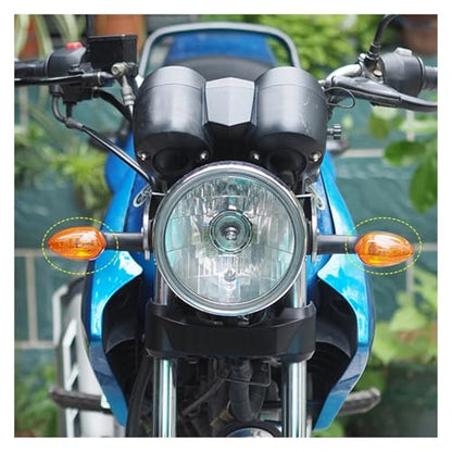 2PCS Motorcycle Turn Signal Light Indicator Lamp Compatible With YAMAHA YZF R1 R6 R125 R25 R3 FZ-6N XJ6 Front Back Blinker Blub Universal(Black) - color: Black