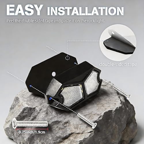 4 Pods White LED Rock Lights,18 LEDs Aluminum Housing IP68 Waterproof Neon Underglow Trail Rig Lamp for Truck,SUV, ATV, UTV, Motorcycle & Off-Road Vehicles - color: 4PCS White