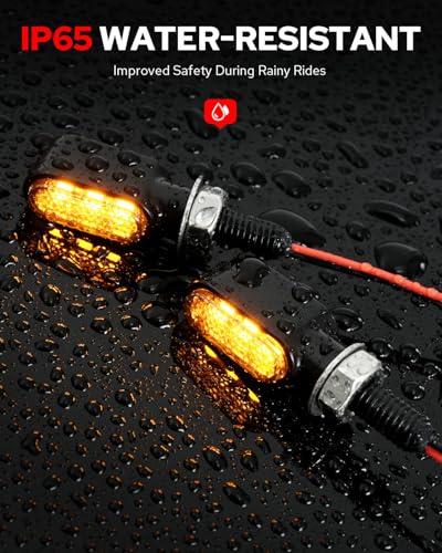 Benlari 2Pcs Motorcycle Mini Led Turn Signals with Running Lights, Front & Rear Turn Signal Brake Light 12V Fit for Harley Honda Suziki Yamaha Kawasaki (Clear) - color: Clear