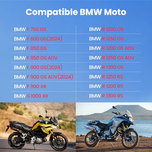 WonVon Motorcycle CarPlay Compatible with BMW F 750 800 850 900 GS, R 1200 1250 1300 GS RS 5" IPS GPS Navigation Wireless Apple CarPlay Android Auto, Bluetooth Audio IP69 Waterproof Music Sharing - color: 5 Inch Only for BMW