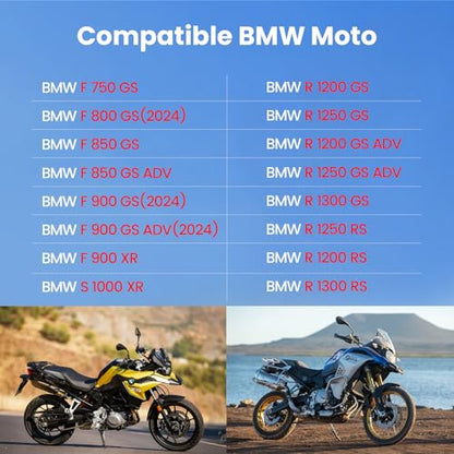 WonVon Motorcycle CarPlay Compatible with BMW F 750 800 850 900 GS, R 1200 1250 1300 GS RS 5" IPS GPS Navigation Wireless Apple CarPlay Android Auto, Bluetooth Audio IP69 Waterproof Music Sharing - color: 5 Inch Only for BMW